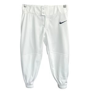 NWT Nike Vapor Select High White Black Baseball Pants Kids Size Med (BQ6442-100)
